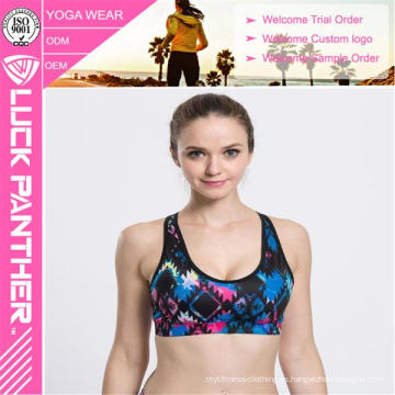 Nueva costumbre de la moda Hacer Sublimado Fitness Push Up Sports Bra